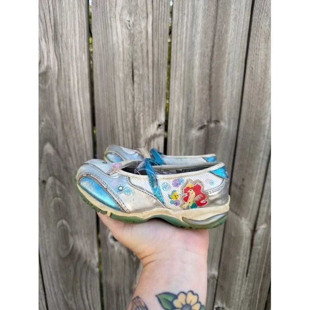 Mermaidcore Disney Little Mermaid Ariel Sneakers 7.5 Silver Blue Mary Jane